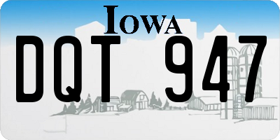 IA license plate DQT947