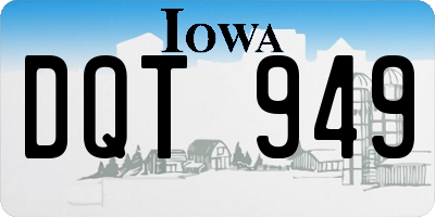 IA license plate DQT949
