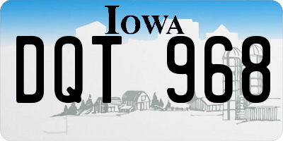 IA license plate DQT968