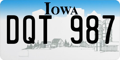 IA license plate DQT987
