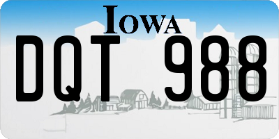 IA license plate DQT988