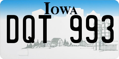 IA license plate DQT993