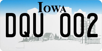 IA license plate DQU002