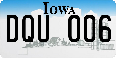IA license plate DQU006