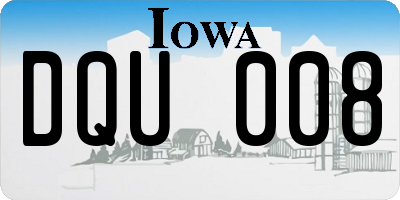 IA license plate DQU008