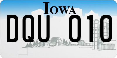 IA license plate DQU010