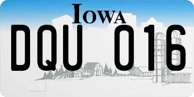 IA license plate DQU016