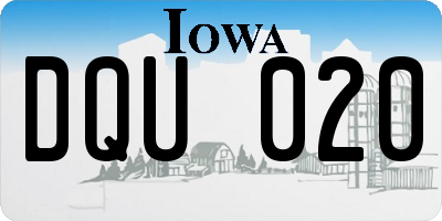 IA license plate DQU020