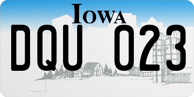 IA license plate DQU023