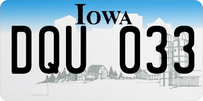 IA license plate DQU033