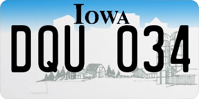 IA license plate DQU034