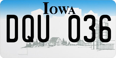IA license plate DQU036