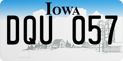 IA license plate DQU057