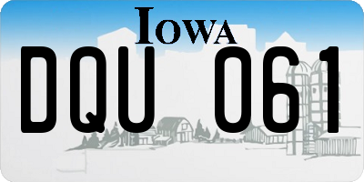 IA license plate DQU061