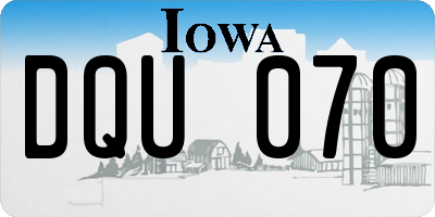 IA license plate DQU070