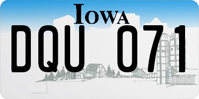 IA license plate DQU071