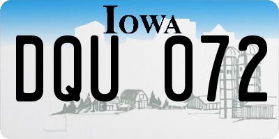 IA license plate DQU072