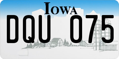 IA license plate DQU075