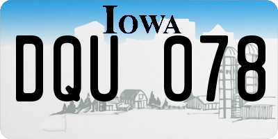IA license plate DQU078