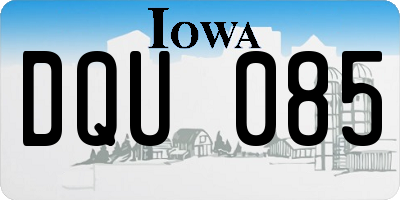 IA license plate DQU085