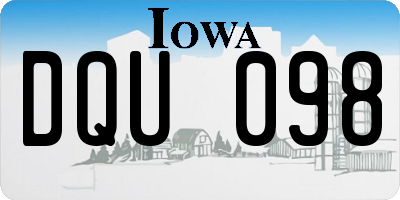 IA license plate DQU098