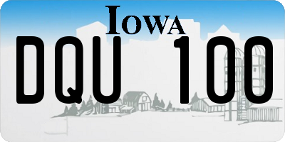 IA license plate DQU100