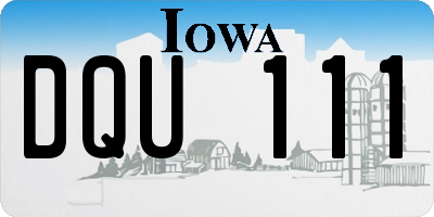 IA license plate DQU111