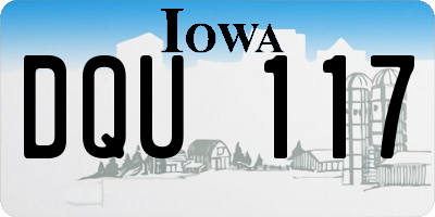 IA license plate DQU117
