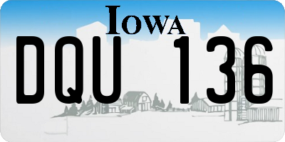 IA license plate DQU136