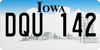 IA license plate DQU142