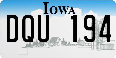 IA license plate DQU194