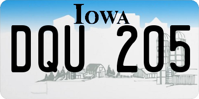 IA license plate DQU205