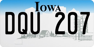 IA license plate DQU207