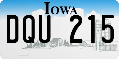 IA license plate DQU215