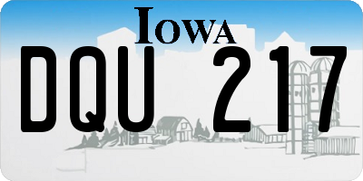 IA license plate DQU217