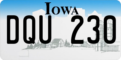IA license plate DQU230