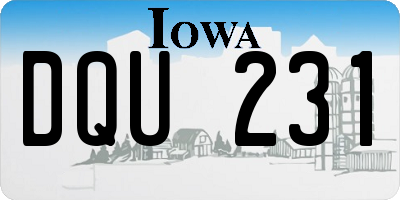 IA license plate DQU231