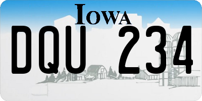 IA license plate DQU234