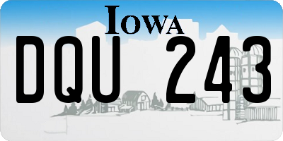 IA license plate DQU243