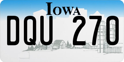 IA license plate DQU270