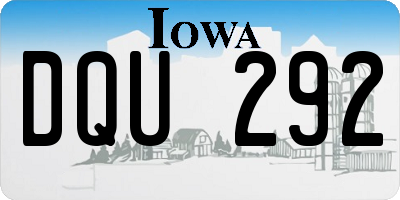 IA license plate DQU292