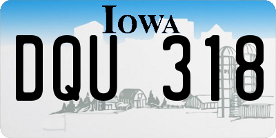 IA license plate DQU318