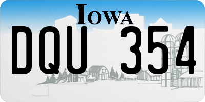 IA license plate DQU354