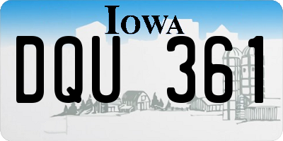 IA license plate DQU361