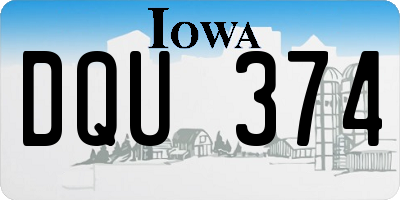 IA license plate DQU374