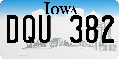 IA license plate DQU382