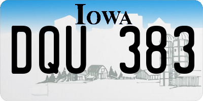 IA license plate DQU383