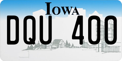 IA license plate DQU400