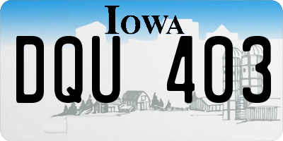 IA license plate DQU403