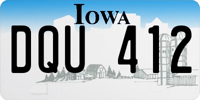 IA license plate DQU412